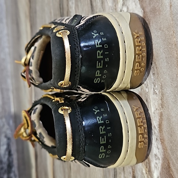 Sperry boat shoe size 6.5 color black and leopard - Picture 3 of 8